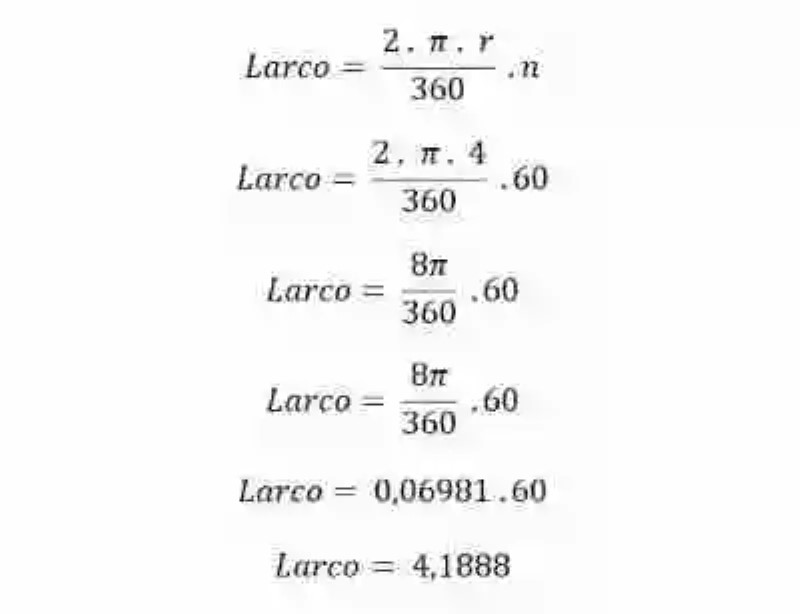 Ejemplos de cómo calcular la longitud del arco, si su amplitud es expresada en grados
