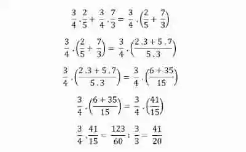 Propiedad del Factor común en la multiplicación de fracciones