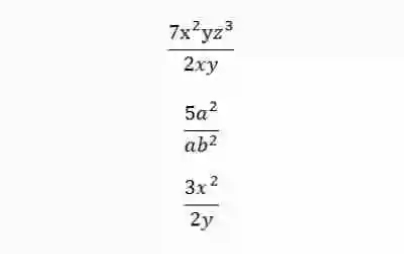 Ejemplos de expresiones algebraicas