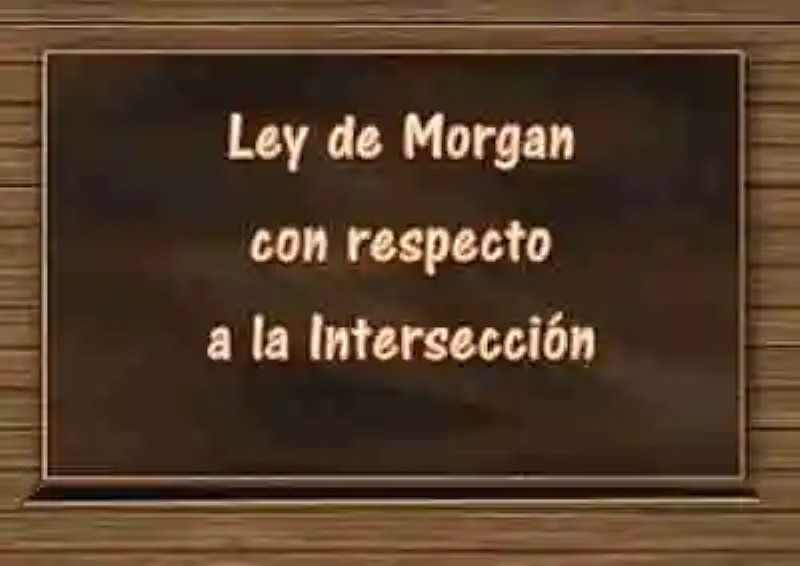 Ley de Morgan con respecto a la Intersección