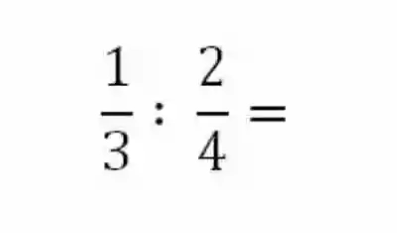 Propiedad no conmutativa en la división de fracciones