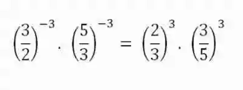 Ejemplos de cómo resolver la potencia de un producto de fracciones