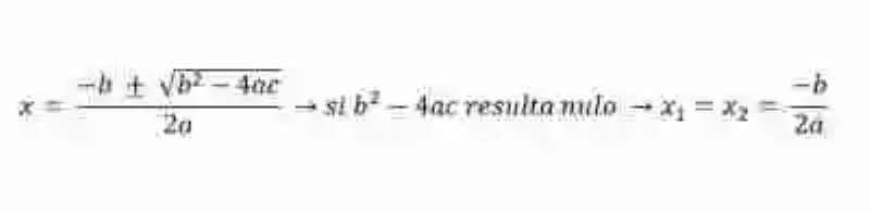 Fórmula general para ecuaciones de segundo grado completas