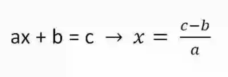 Resolución de ecuaciones del tipo ax + b = c con a ≠ 0