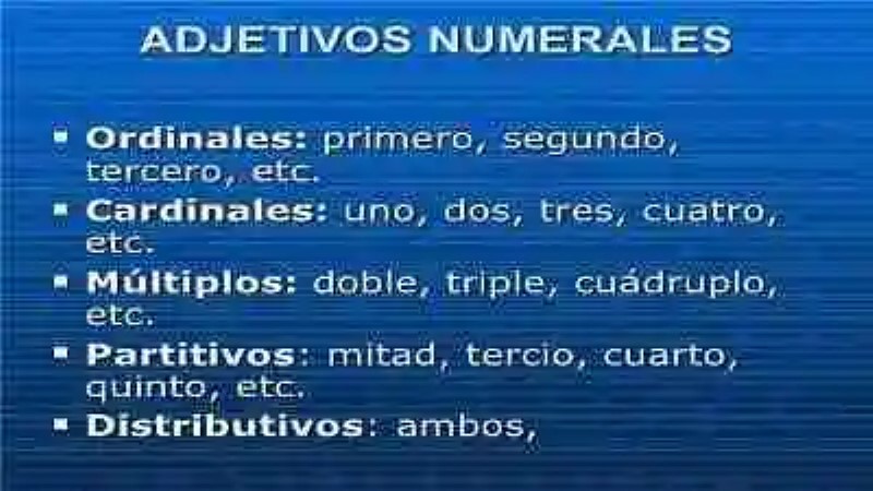 Adjetivos numerales múltiplos